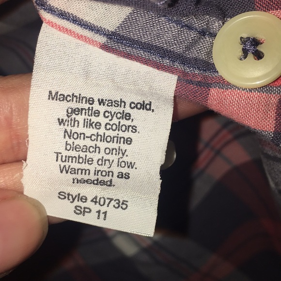 J Crew Men plaid pink gray long sleeve button S-M - Picture 5 of 5